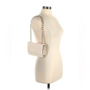 Ivory Quilted Faux Leather Gold Chaun Shoulder bag Purse